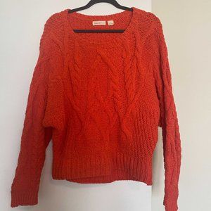 Anthro Sleeping on Snow pullover sweater, orange
